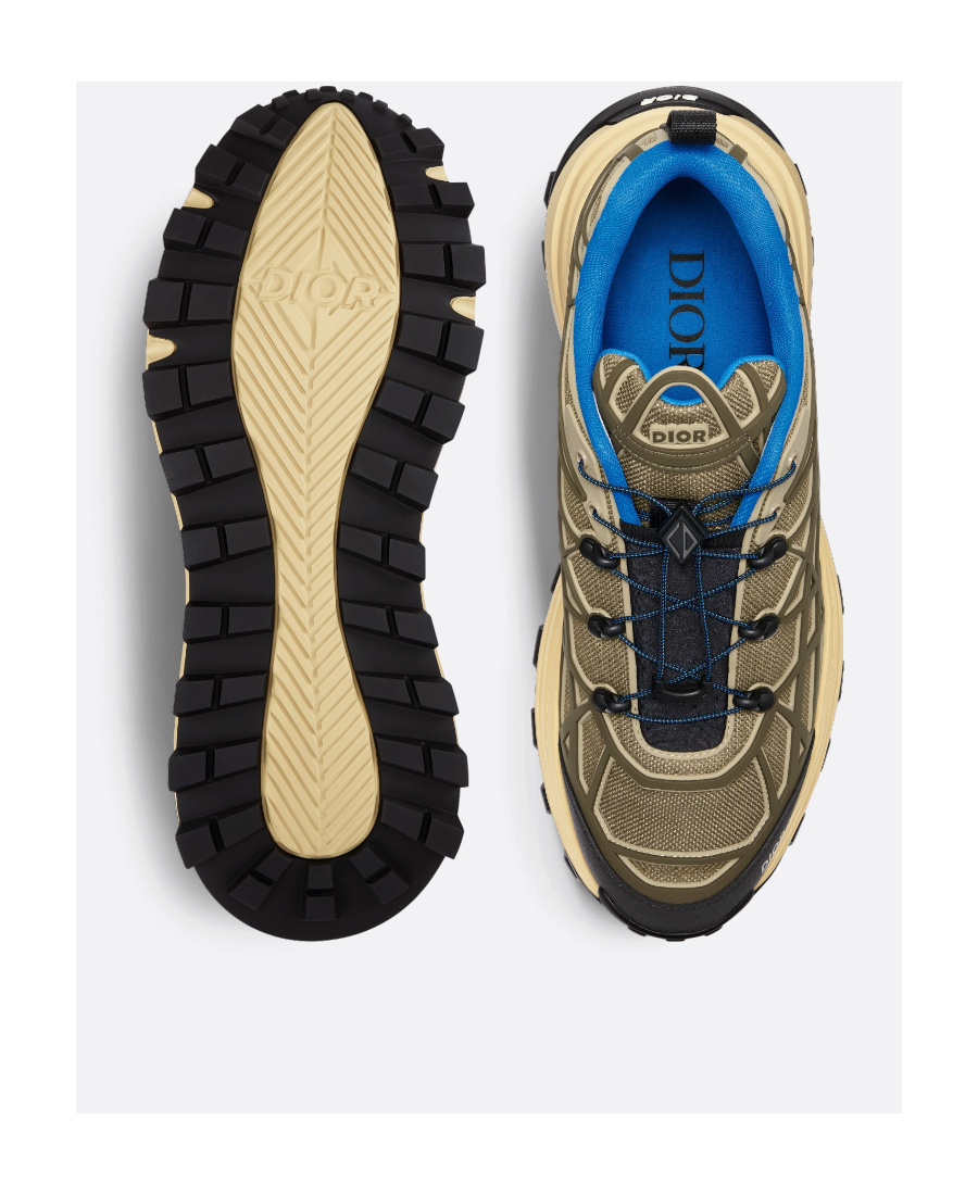 Dior B31 Runner Sneaker Brown Technical Mesh And Khaki In Multi