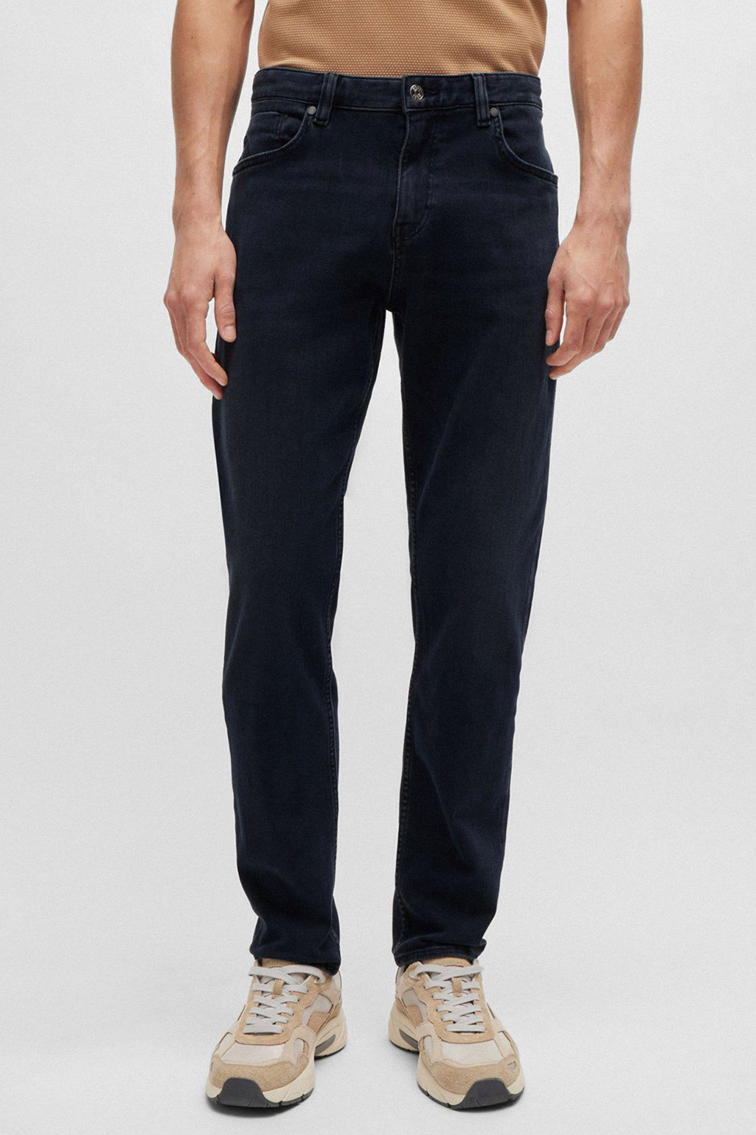 Hugo Boss Belt-loop Jeans In Black