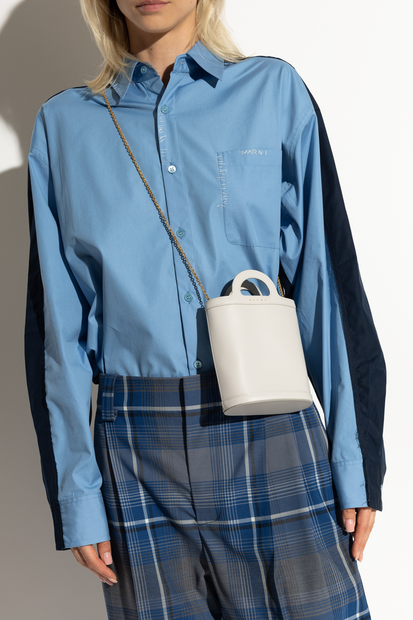 Marni Mini Tropicalia Bucket Bag In White