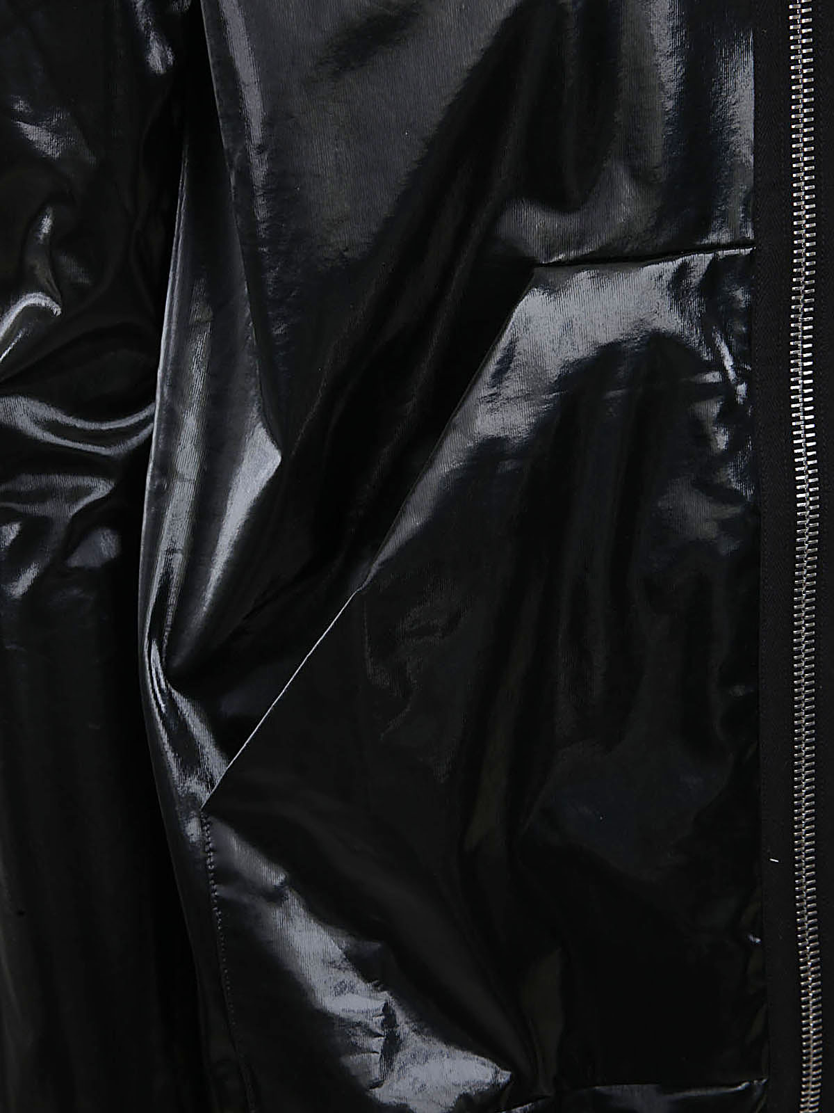 Rick Owens Drkshdw Patent-finish Hooded Jacket In Black