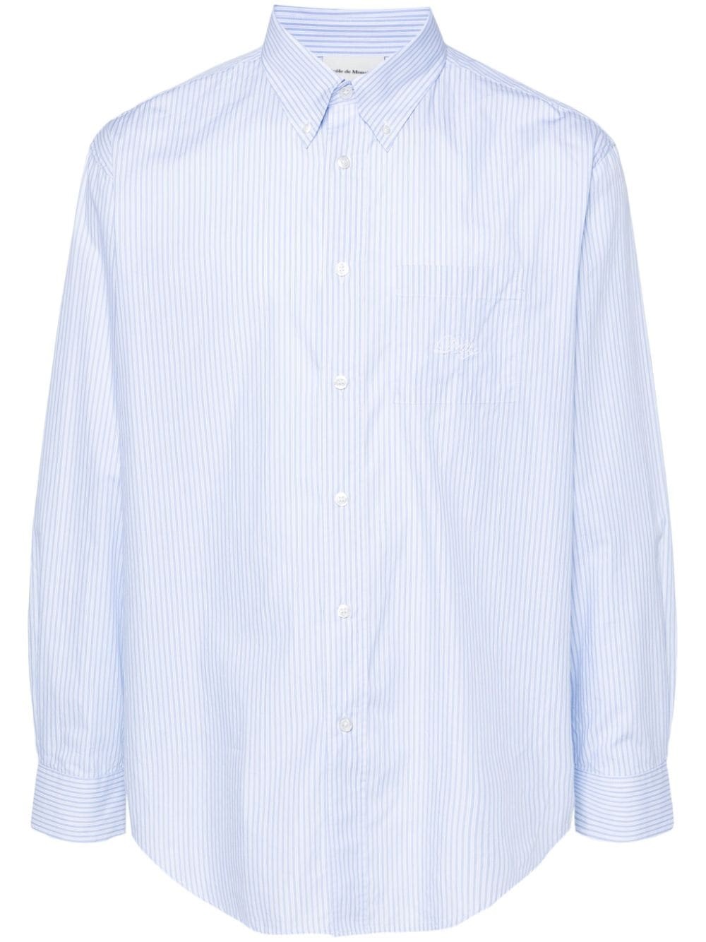 Drôle De Monsieur La Chemise Rayée Cotton Shirt In Blue