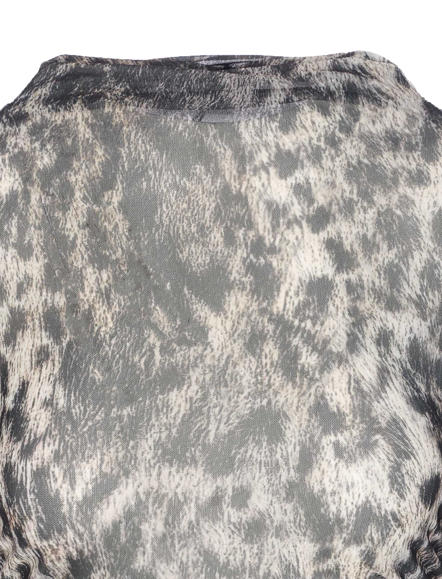 Aniye By Turtleneck Leopard Print Cardigan In Gray