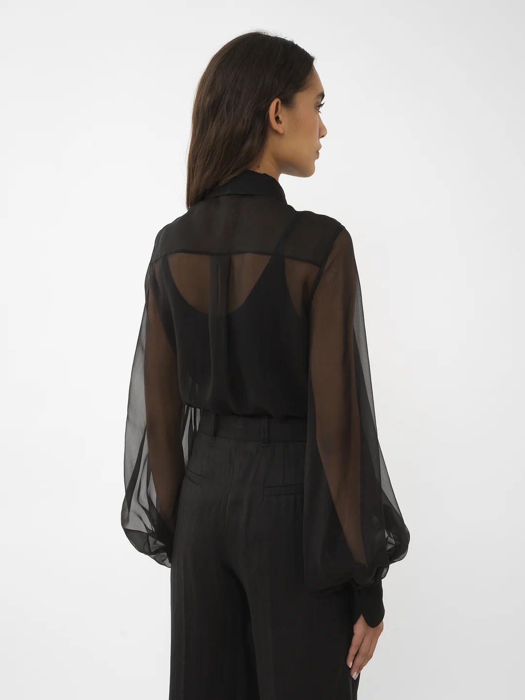 Chloé Long-sleeved Shirt With Shrunken Sleeves In Gray