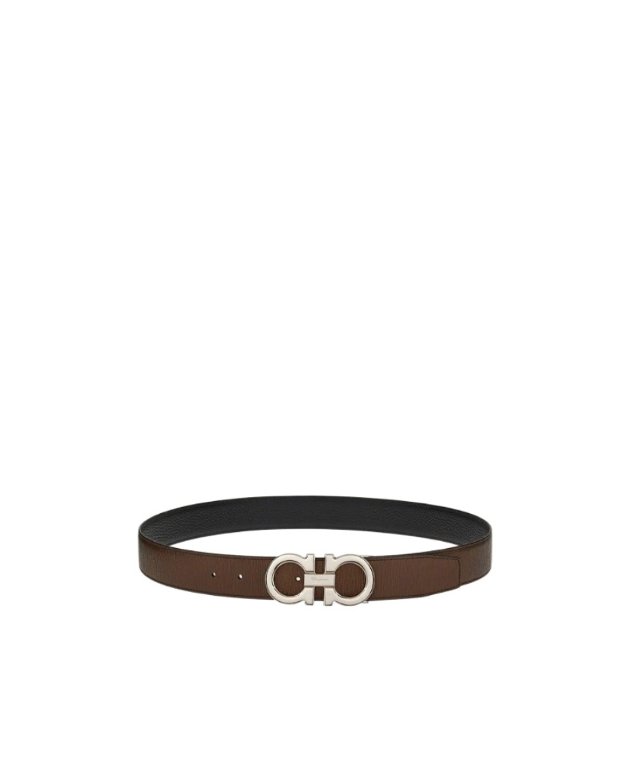 Ferragamo Eyewear Reversible Gancini Belt In Brown
