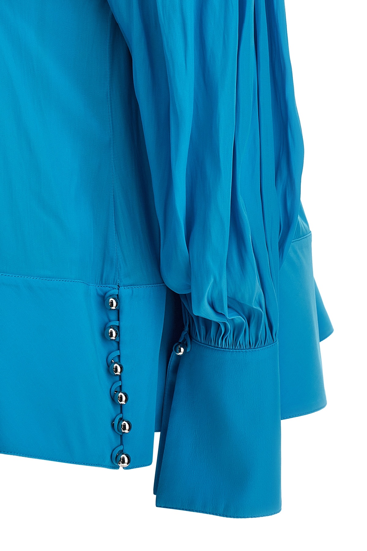 Shop Lanvin Pleated Drop-shoulder Kaftan In Blue