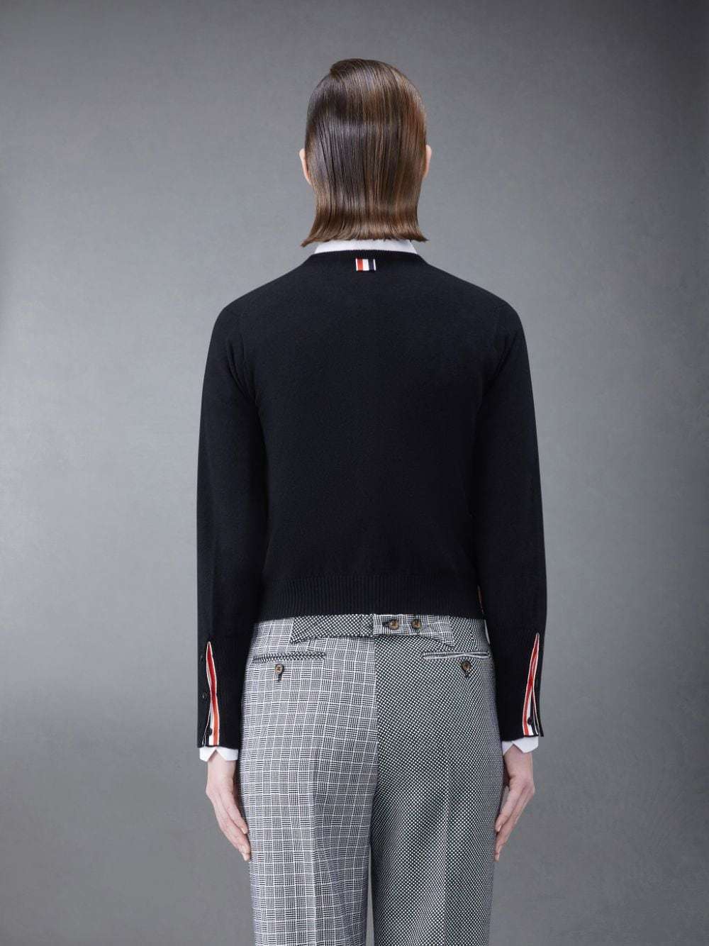 Thom Browne Cashmere Crew Neck Cardigan In Black