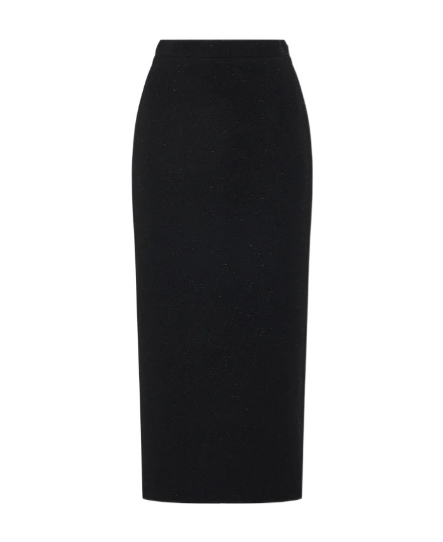Alessandra Rich Brushed-finish High-waisted Skirt In Black