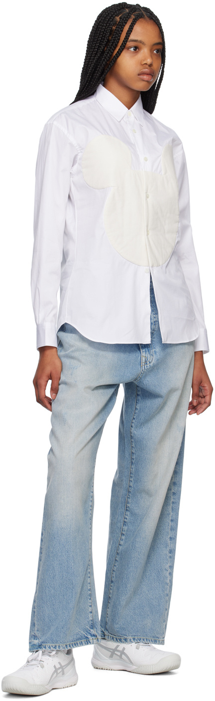 Shop Comme Des Garçons Shirt White Mickey Mouse Shirt
