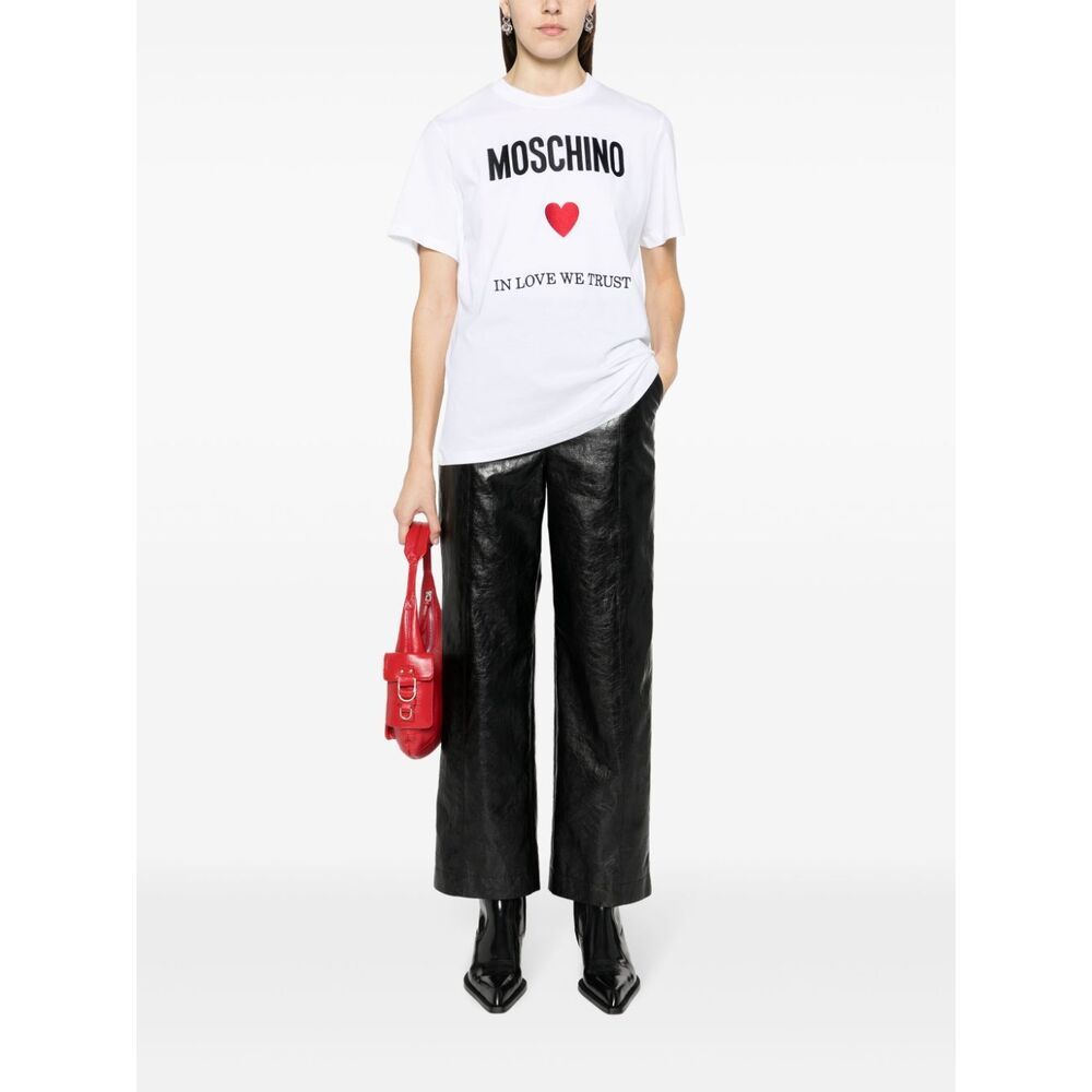 Moschino Item O-neck Short-sleeved T-shirt In White