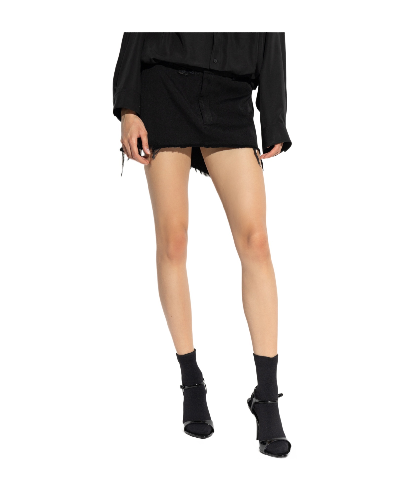 Balenciaga Retro Effect Skirt In Black