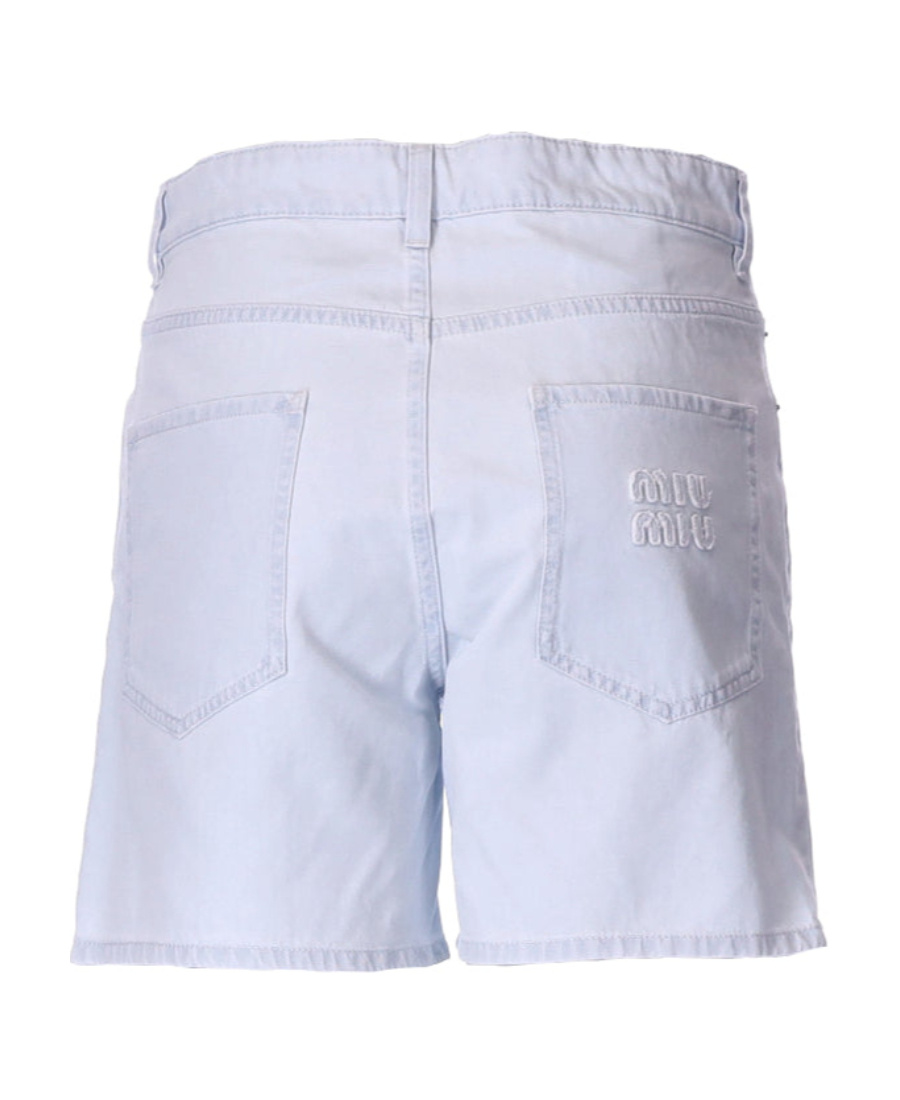 Miu Miu Logo Shorts In White