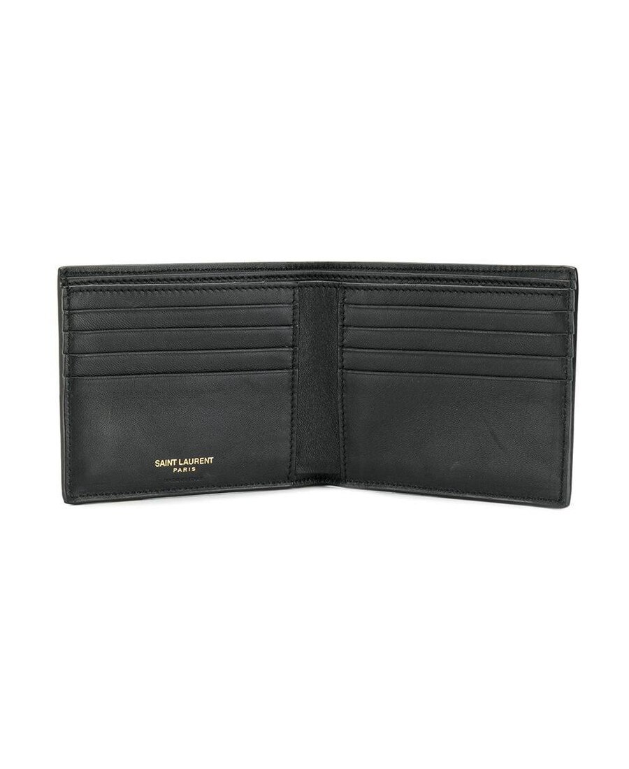 Saint Laurent Monogram Embossed Bi-fold Wallet In Nude
