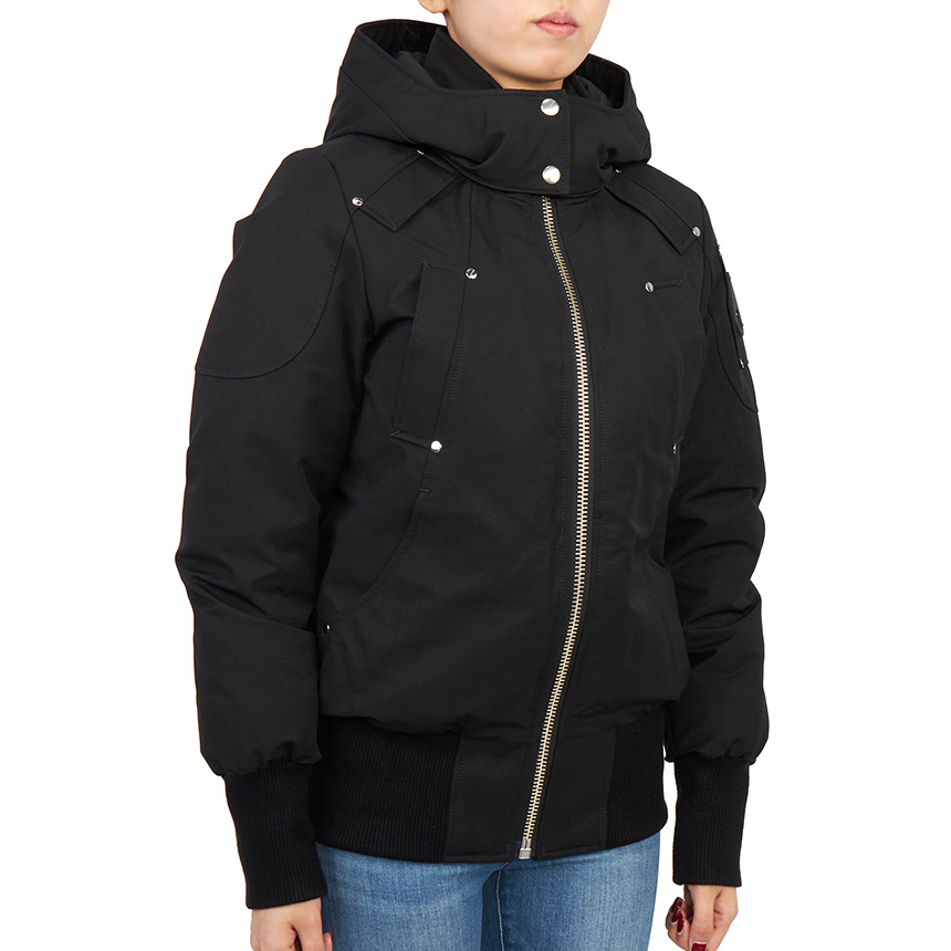 Moose Knuckles Ballistic High-neck Studded Hooded Jacket In Black