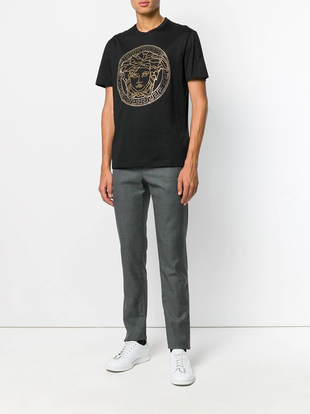 Shop Versace Medusa Print T-shirt In Black