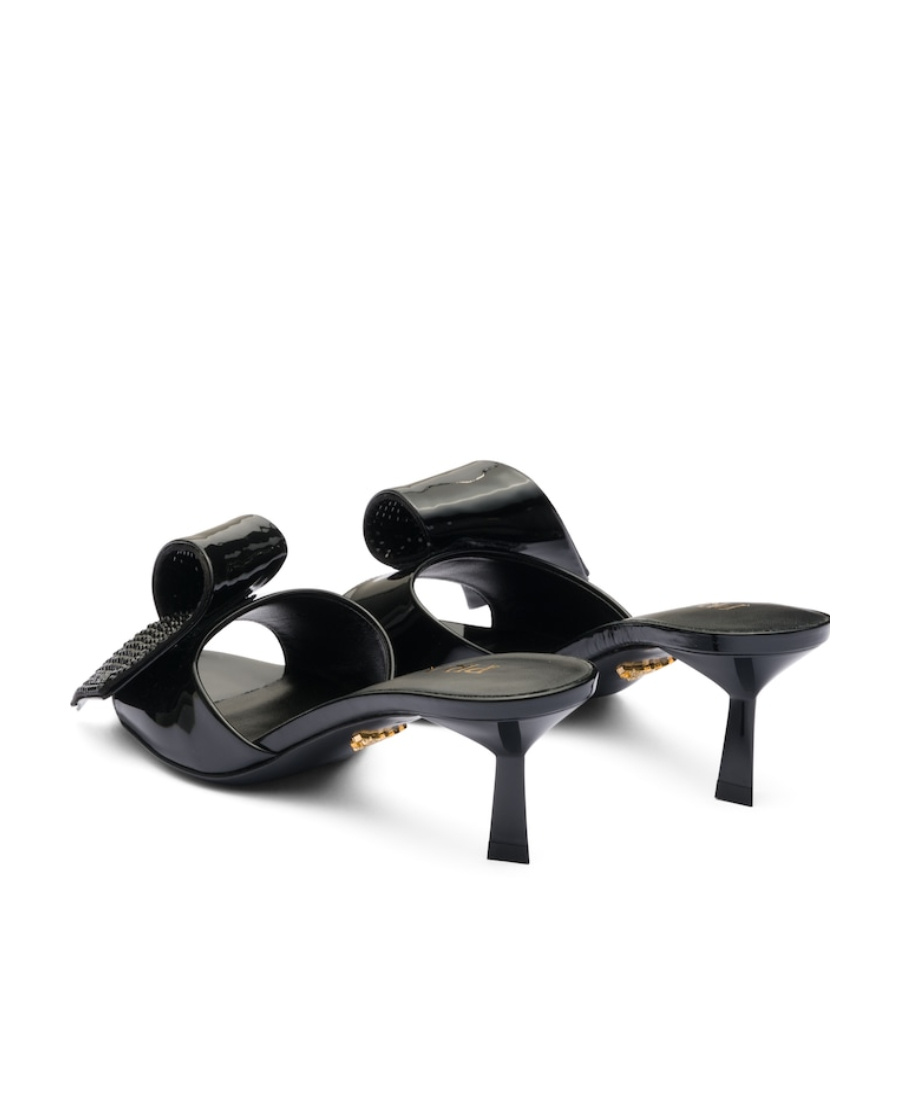 Prada Bow Sandals In Black