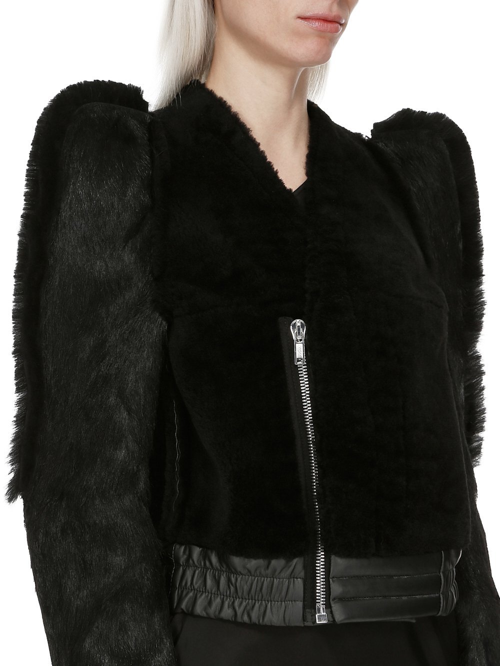 Rick Owens Zipper Leather Jacket In Black