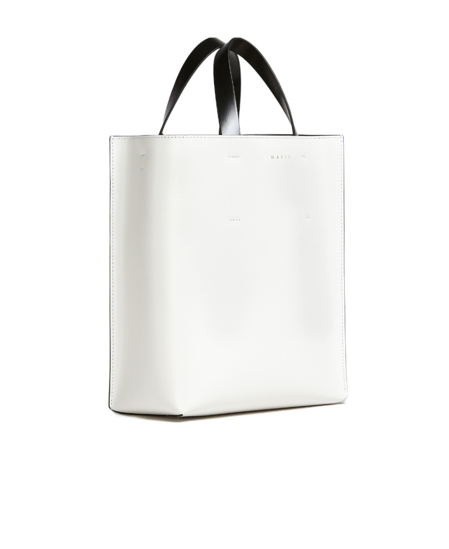 Shop Marni Museo Soft Small Bag In White And Pink Leather