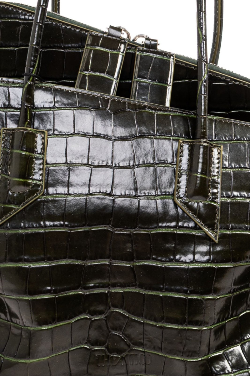 Attico The La Passeggiata Embossed Medium Bag In Brown