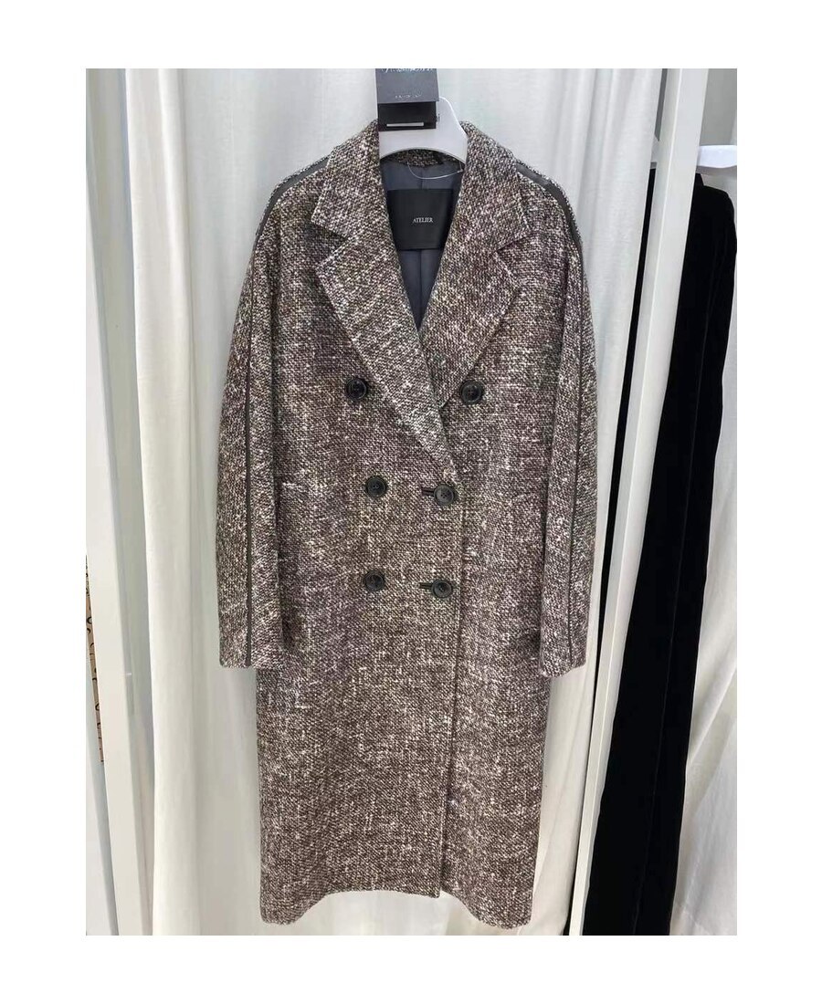 Shop Max Mara Teatino Double-breasted Wool Long Coat In Gray