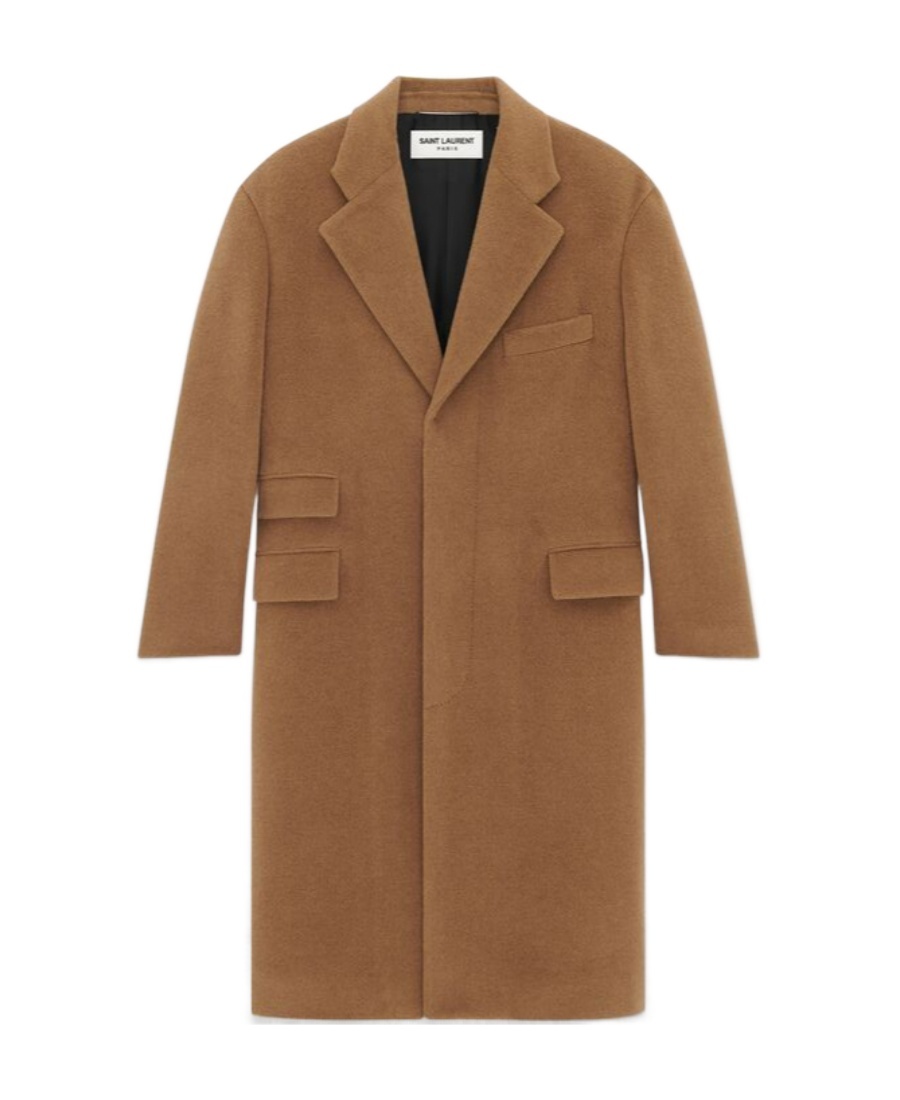 Saint Laurent Manteau Coat In Brown