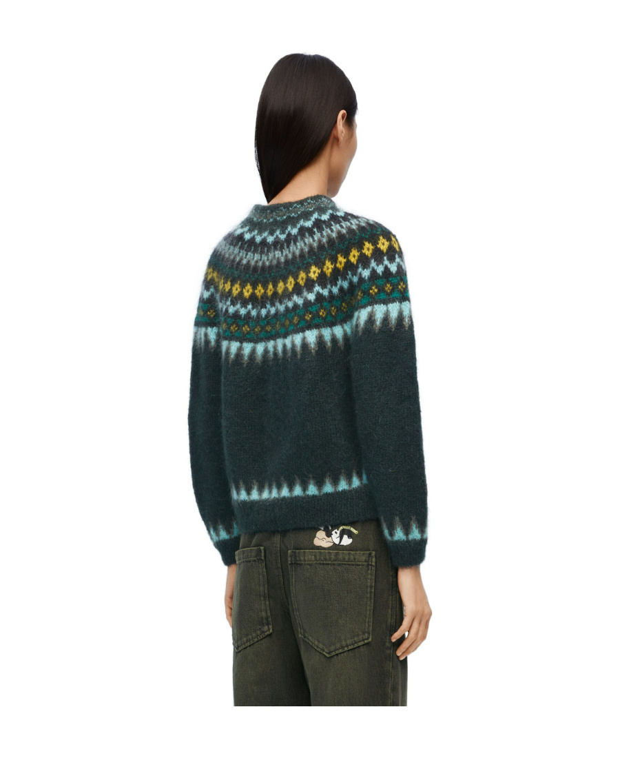Loewe X Suna Fujita Jacquard Mohair-blend Sweater In Green