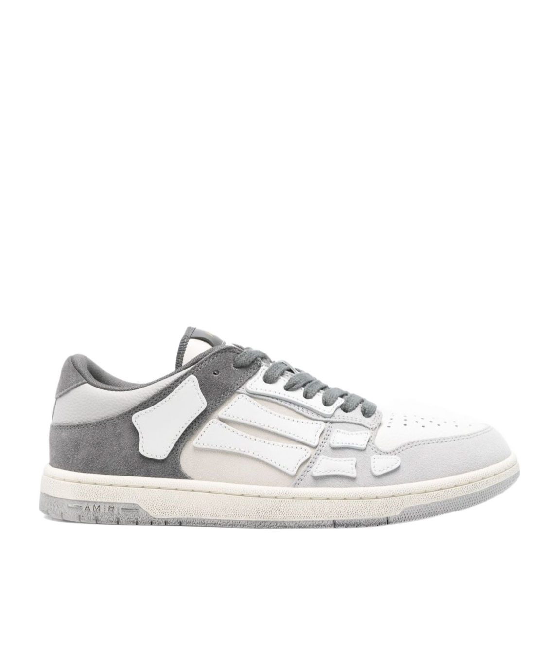 Amiri Distressed Low Top Sneakers With Skeleton Detail In Gray