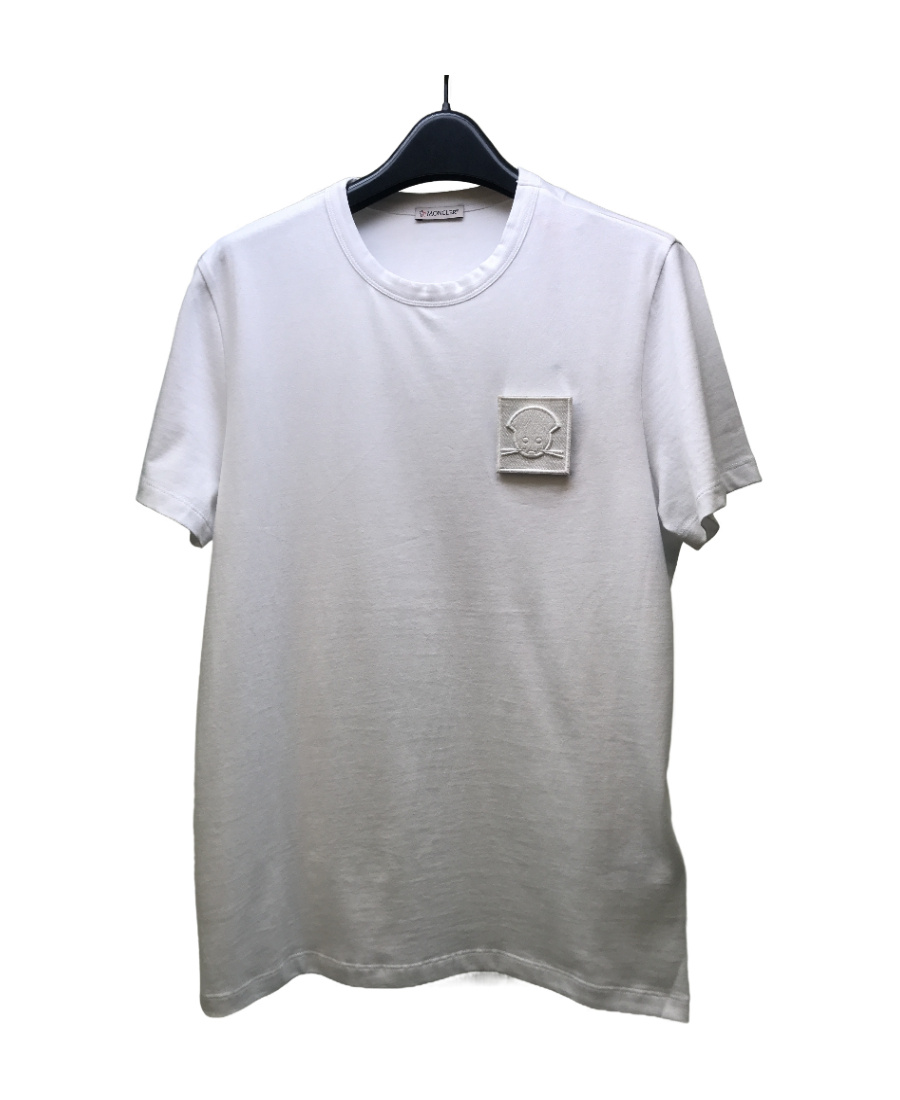 Moncler T-shirt With Round Neck And Short Sleeves In White