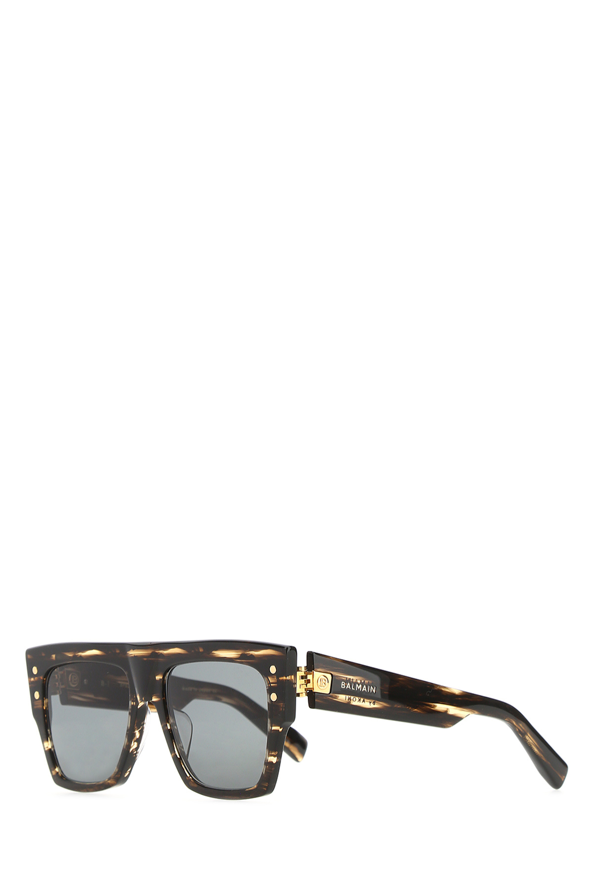 Balmain Tortoiseshell Square-frame Sunglasses In Gray