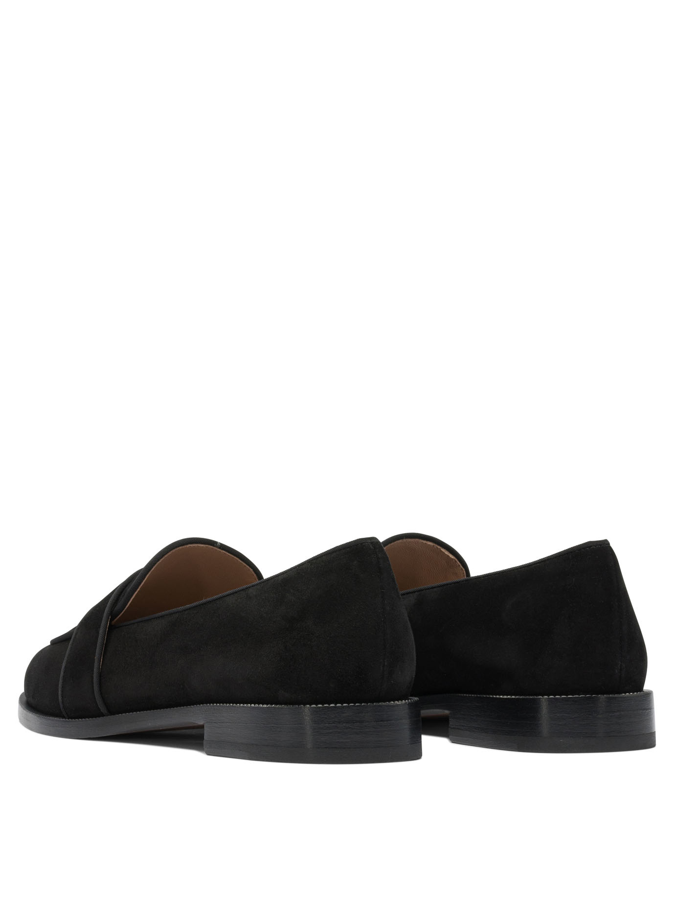 Aquazzura Martin Grosgrain-trimmed Suede Loafers In Black