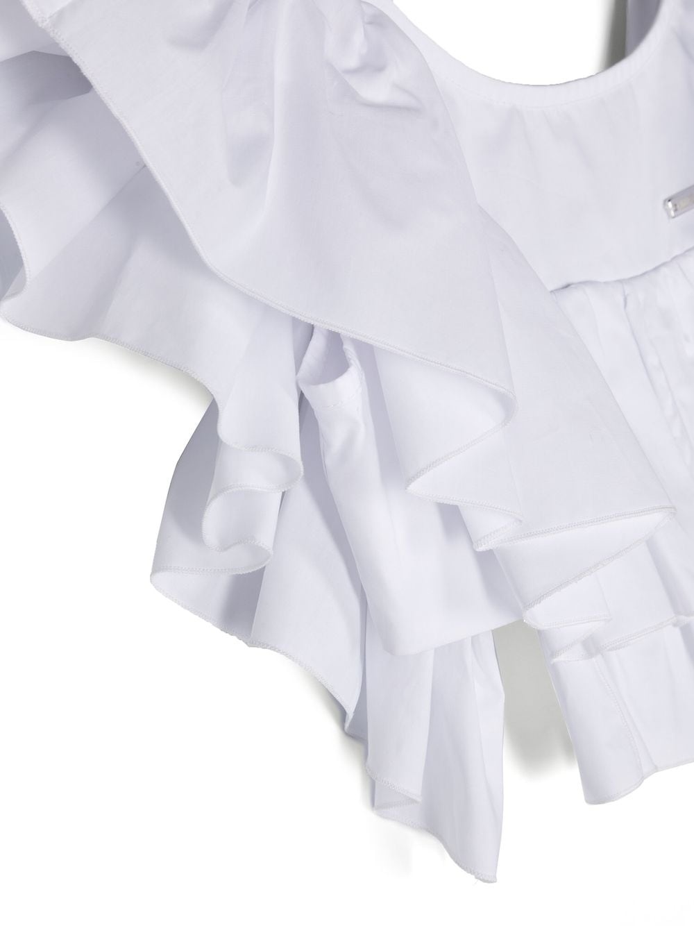 Monnalisa Ruffle-trim Cropped Blouse In White