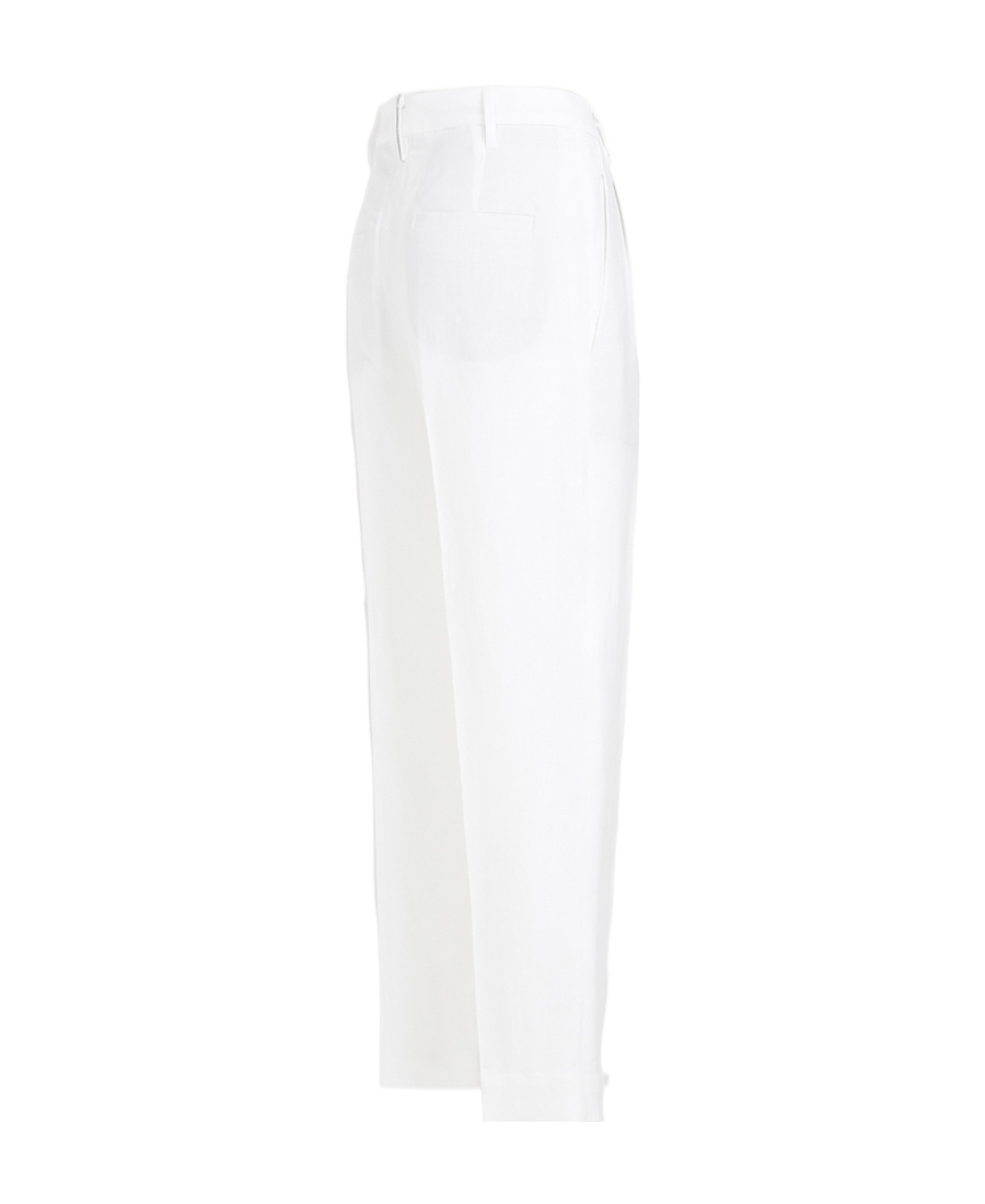 Brunello Cucinelli High-waist Cropped Trousers In White