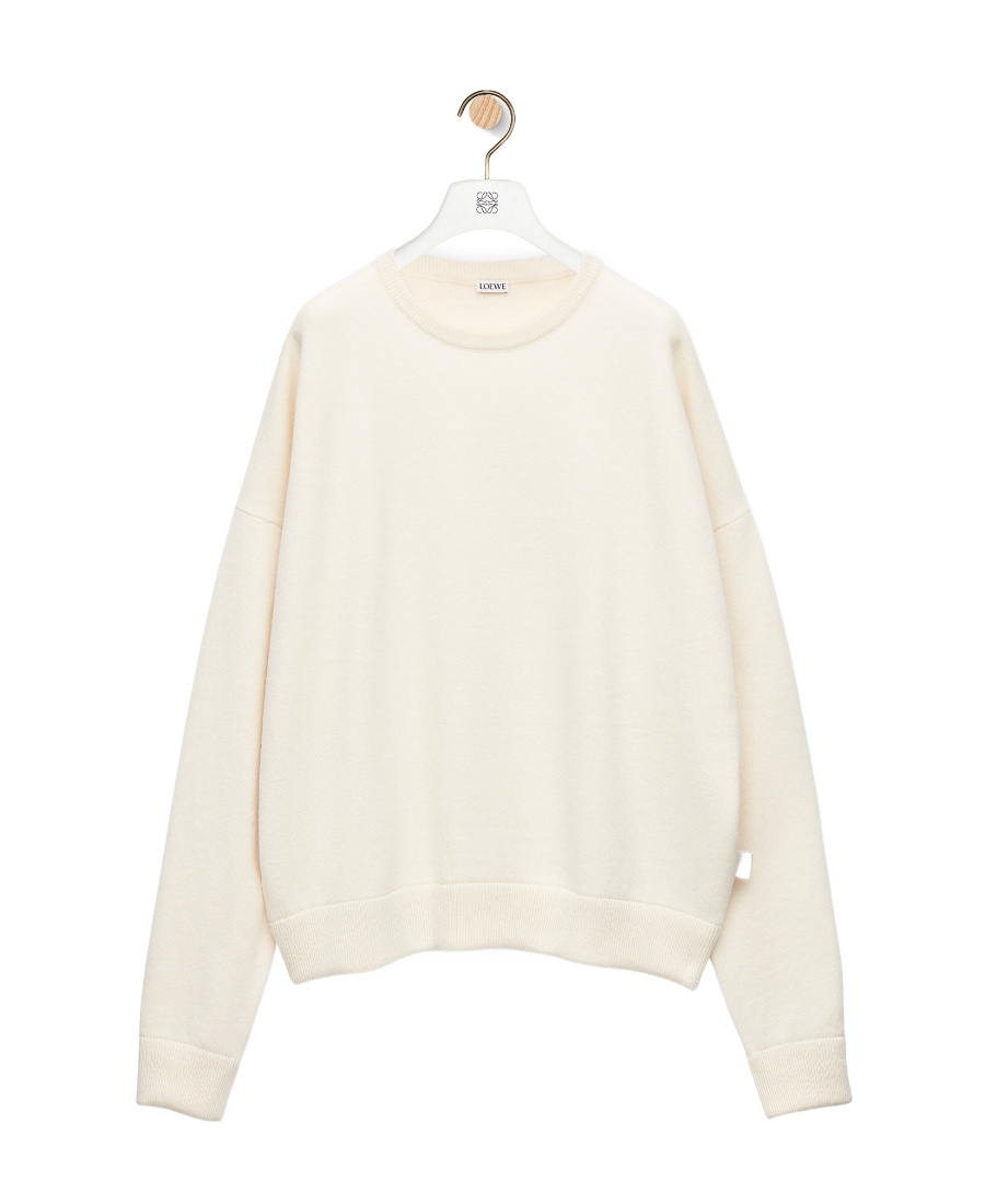 Loewe Embroidered Wool Sweater In White