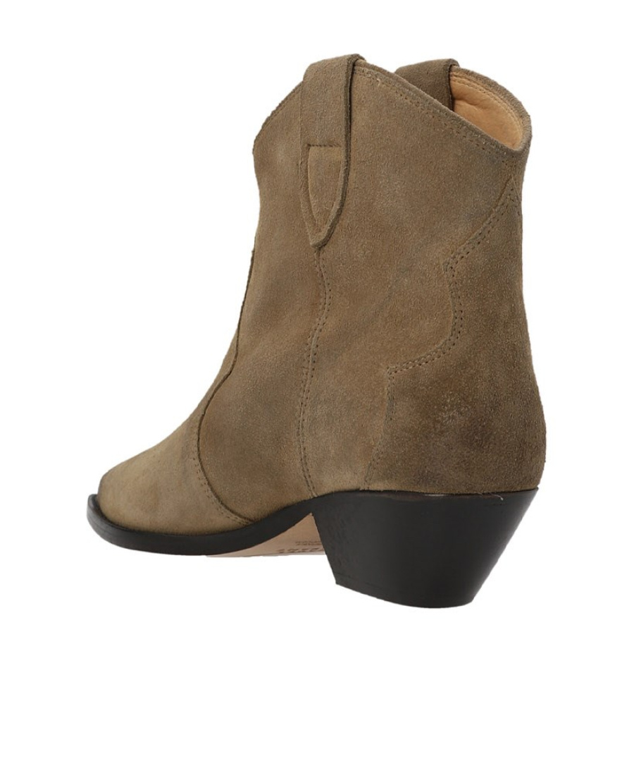Isabel Marant Taupe Brown Calf Leather Texano Style Boots In Gray