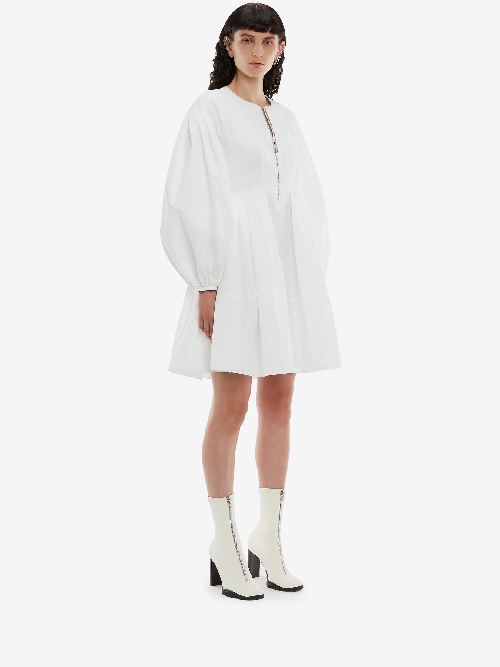 Alexander Mcqueen Amq Drs Mini Cn Pff Ls W Half Zip Pltd O In White