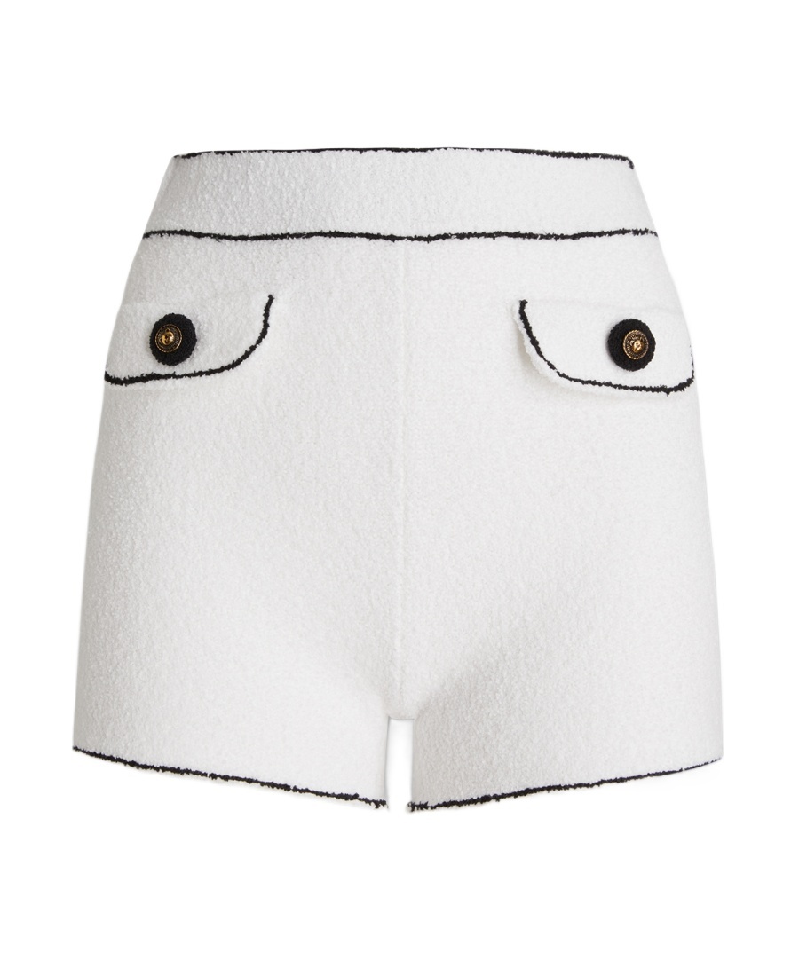 Moschino Cotton Shorts Textured Fabric In Black