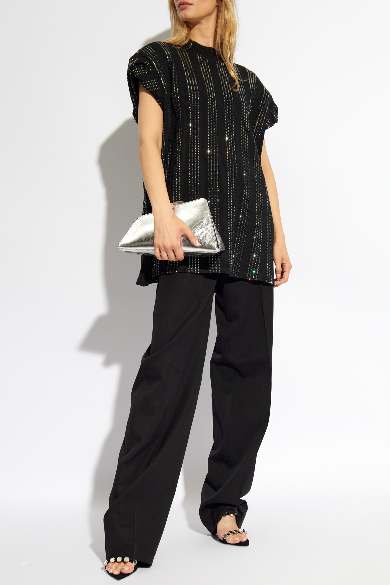 Attico Jagger Wool Tailored Trousers In Black