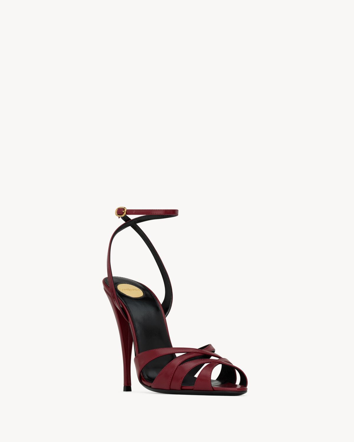 Saint Laurent Chandelle Sandals In Smooth Leather In Red
