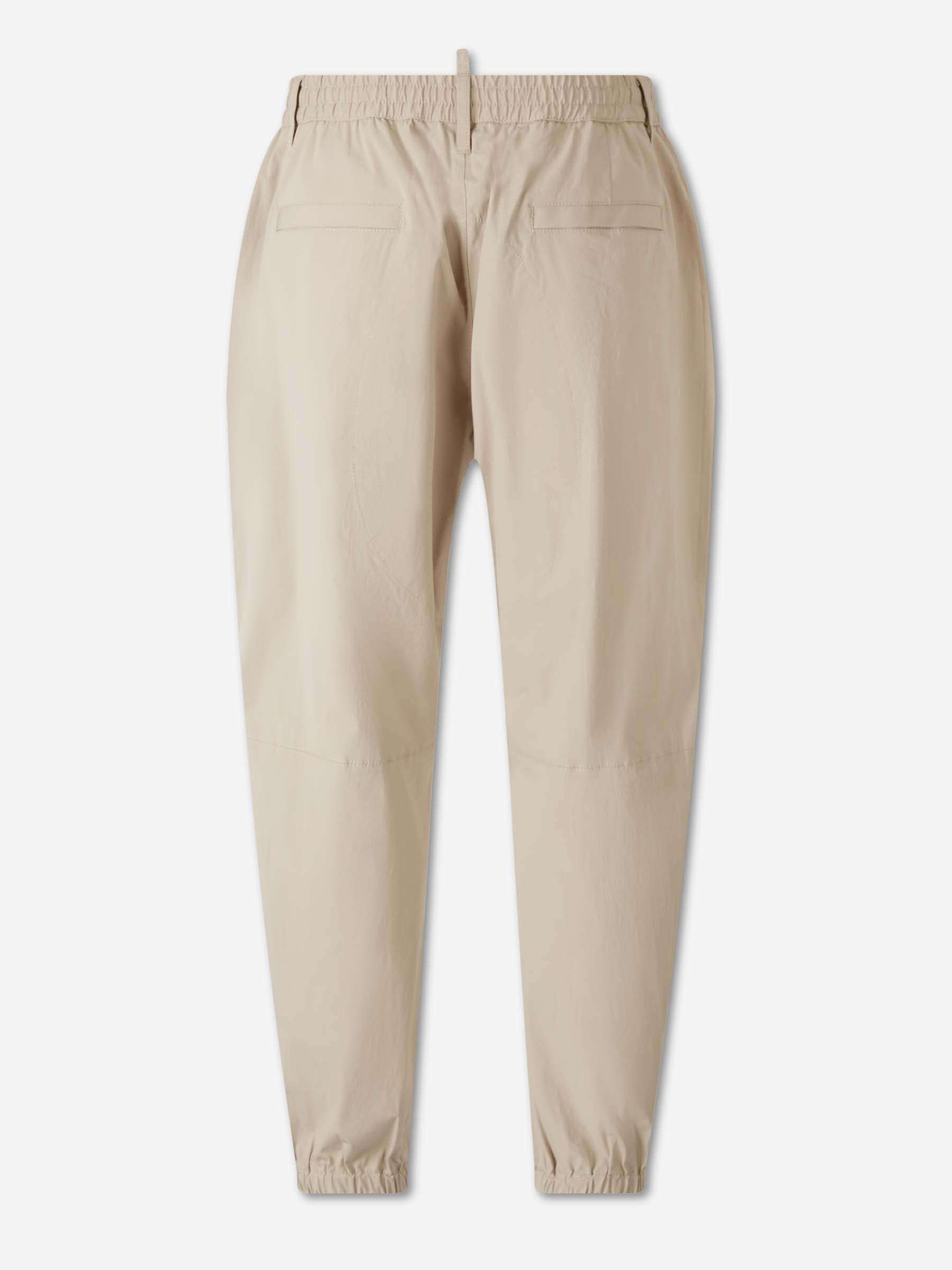 Dsquared2 Logo Printed Tapered-leg Trousers In Neutral