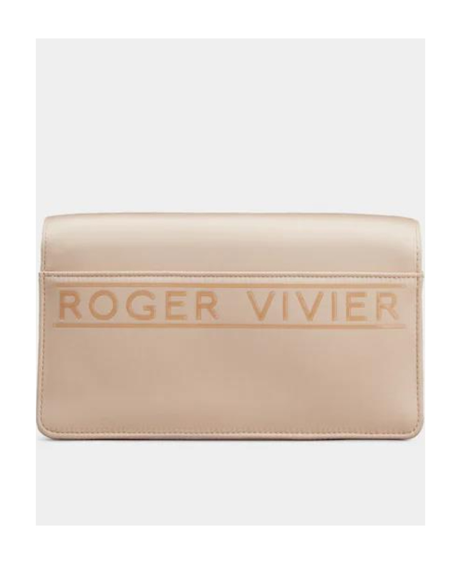 Roger Vivier Viv' Choc Jewel Mini Bag In Satin In Nude