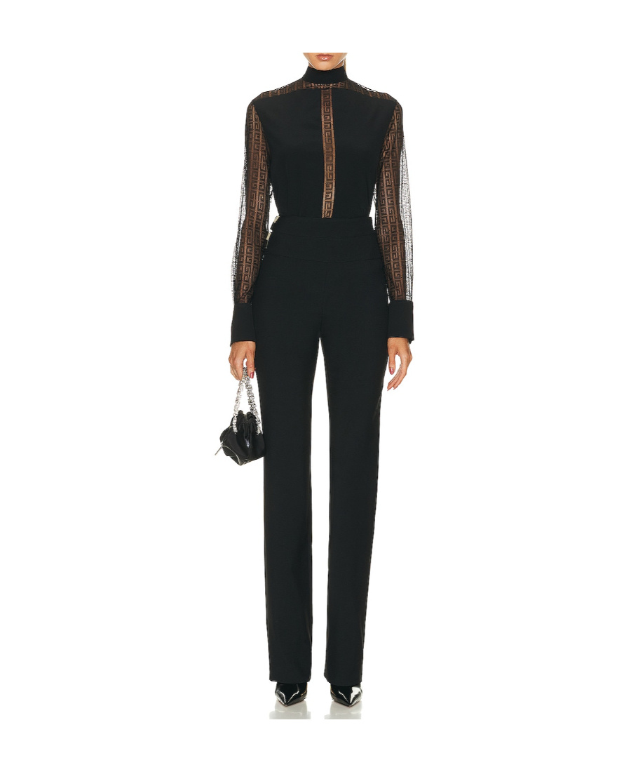 Givenchy 4g-pattern Silk Blouse In Black