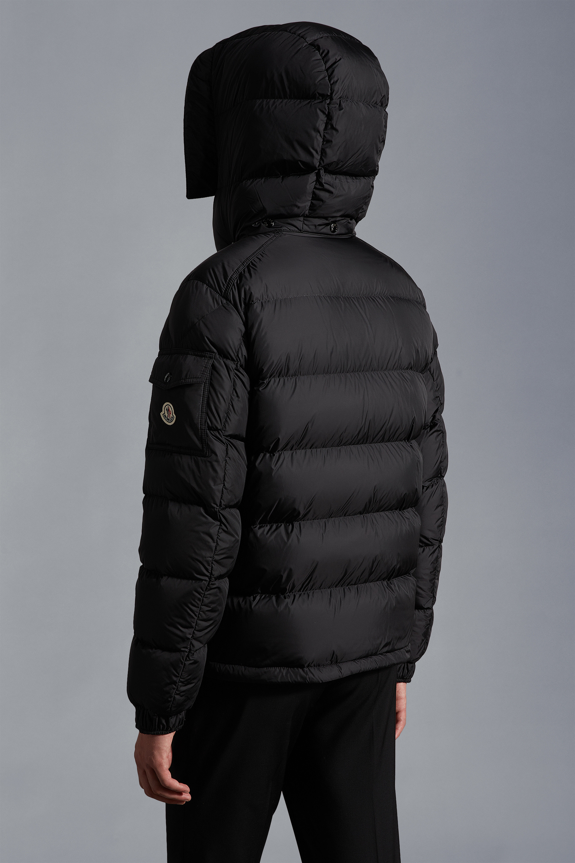 Moncler Mayaf Hooded Down Jacket In Black