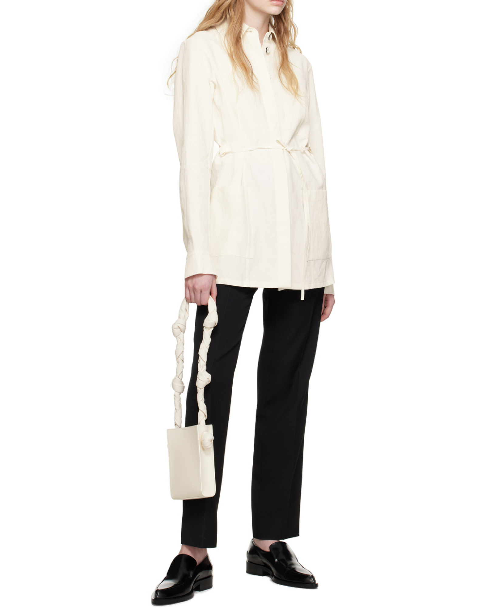 Jil Sander Tangle Shoulder Bag In White