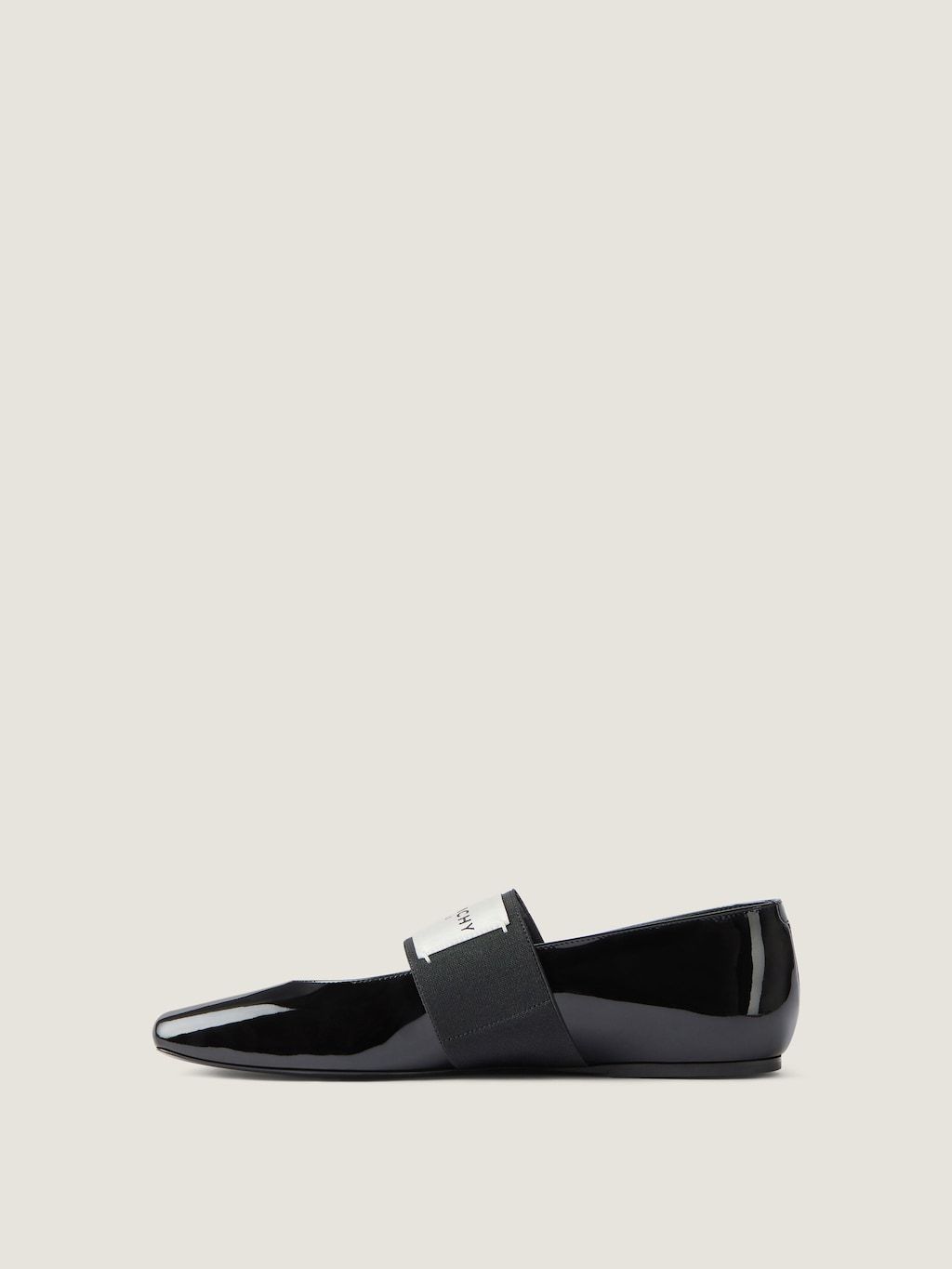 Givenchy Sliced Square Ballerinas In Patent Leather In Black