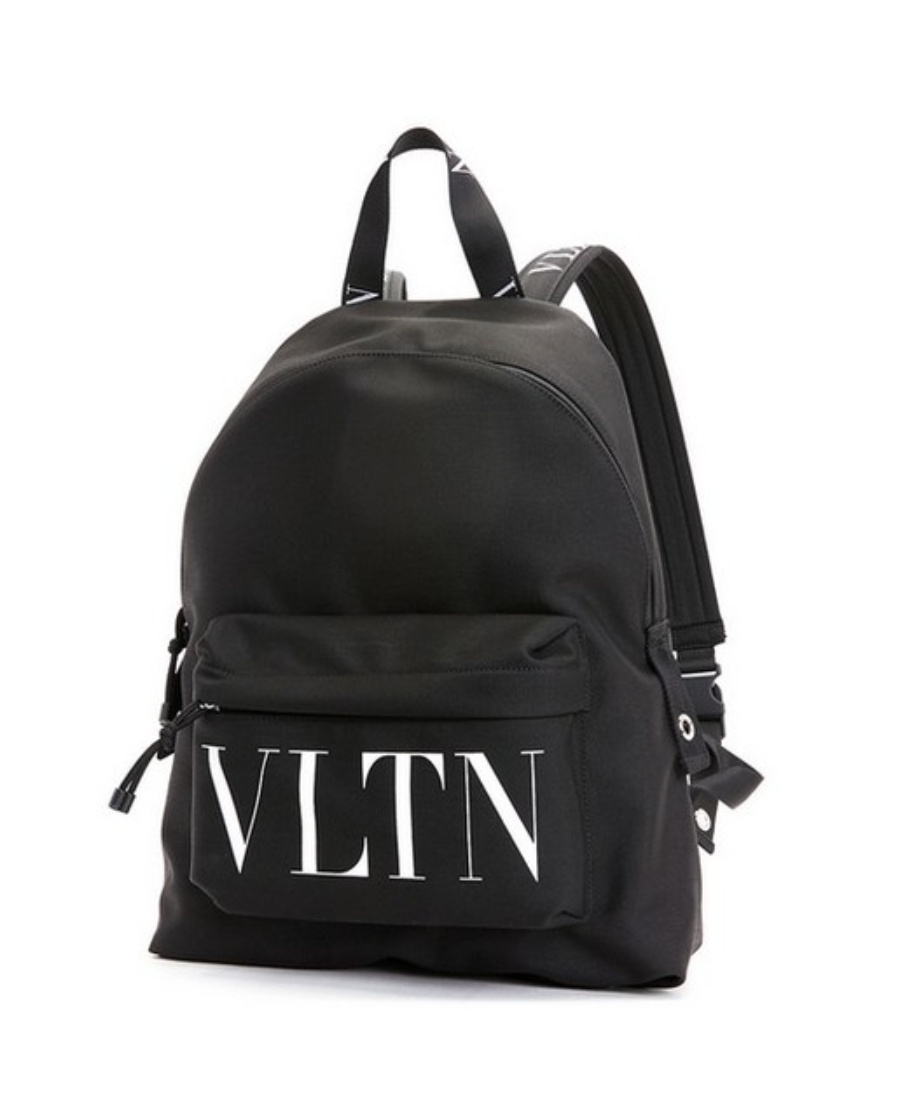Valentino Vltn Print Backpack In Black