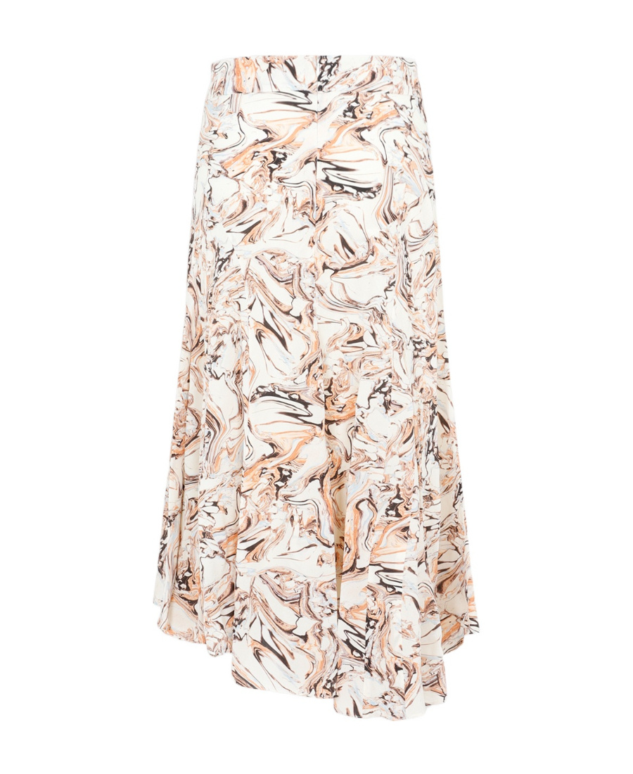 Shop Isabel Marant Graphic Print Asymmetrical Skirt In Nude
