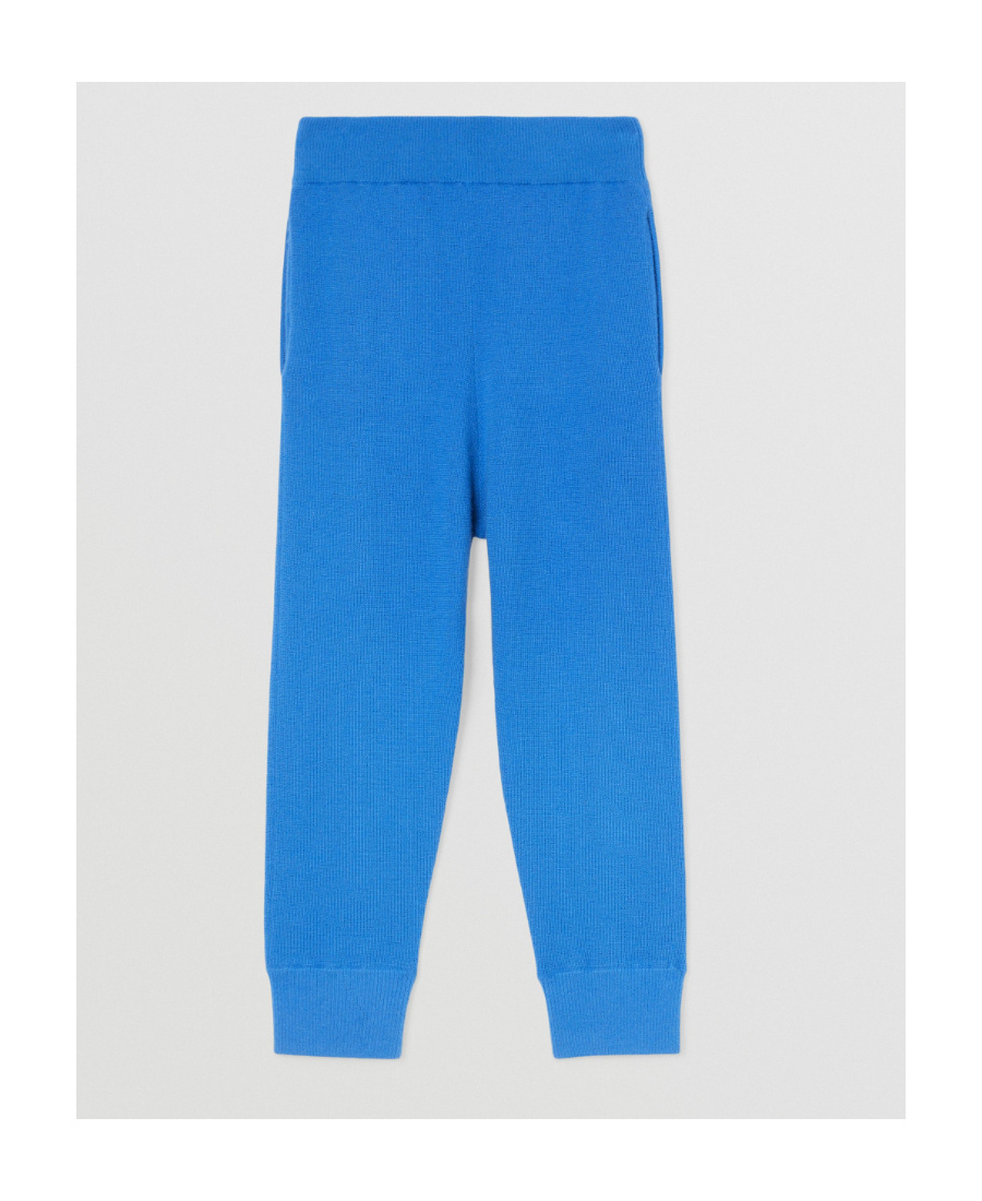 Burberry Thomas Bear-appliqué Cashmere Track Pants In Blue