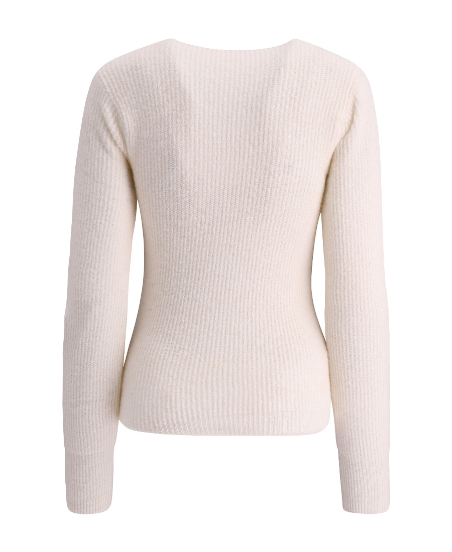 Jacquemus Asymmetric Button-up Cardigan In White