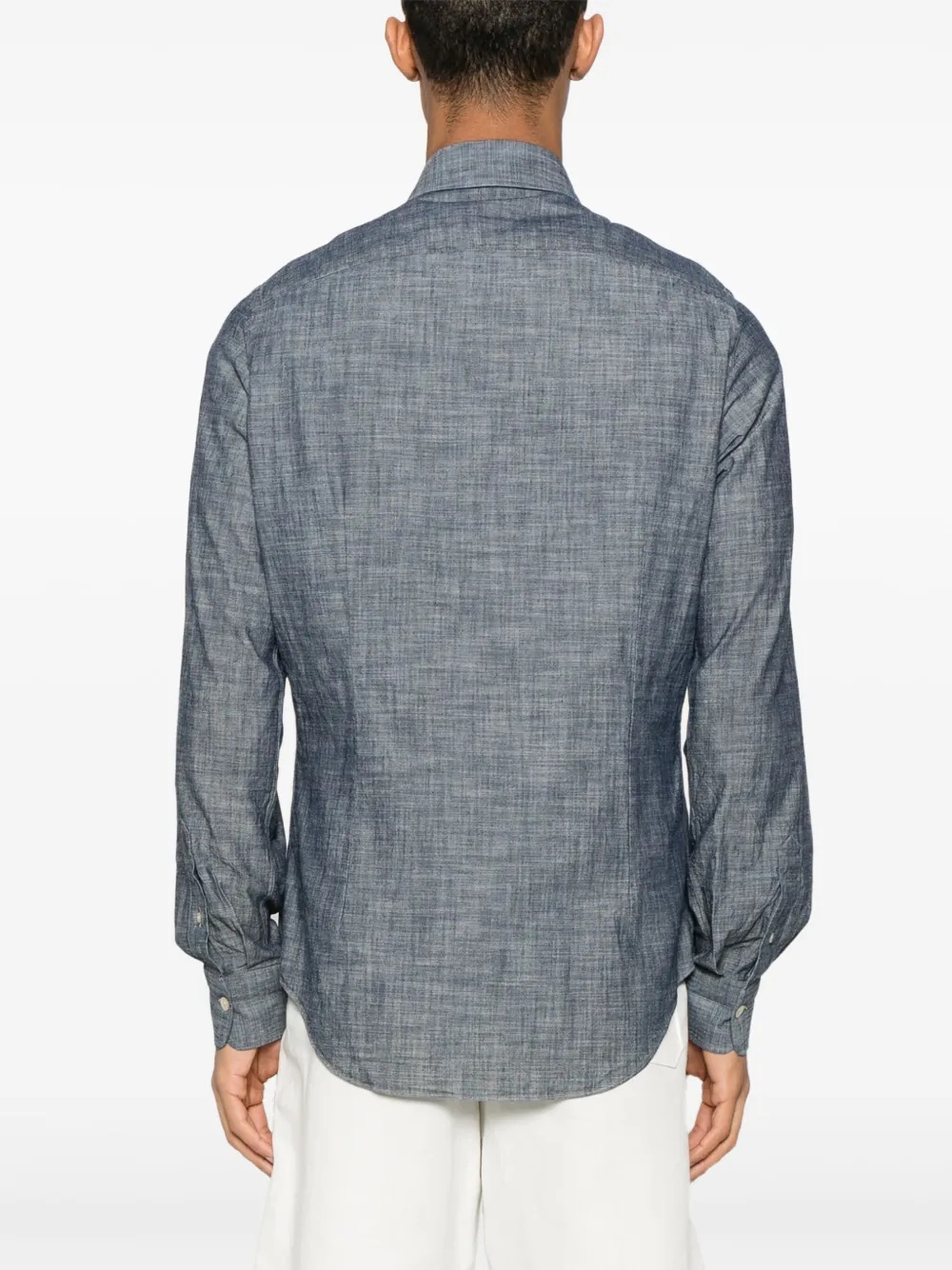 Eleventy Shirt Italian Collar Cuffed Sleeves In Gray