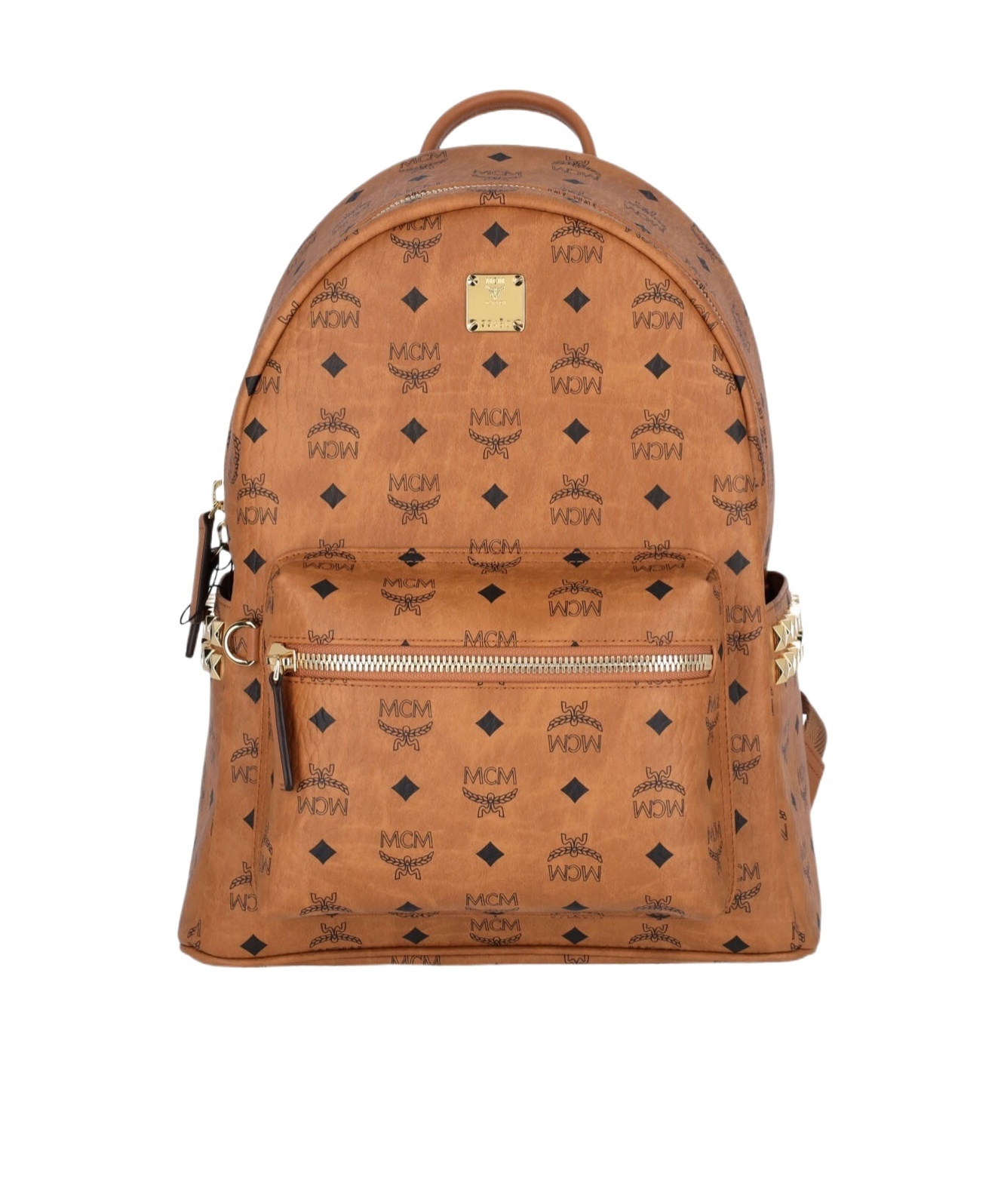Mcm Logo Backpack In Brown