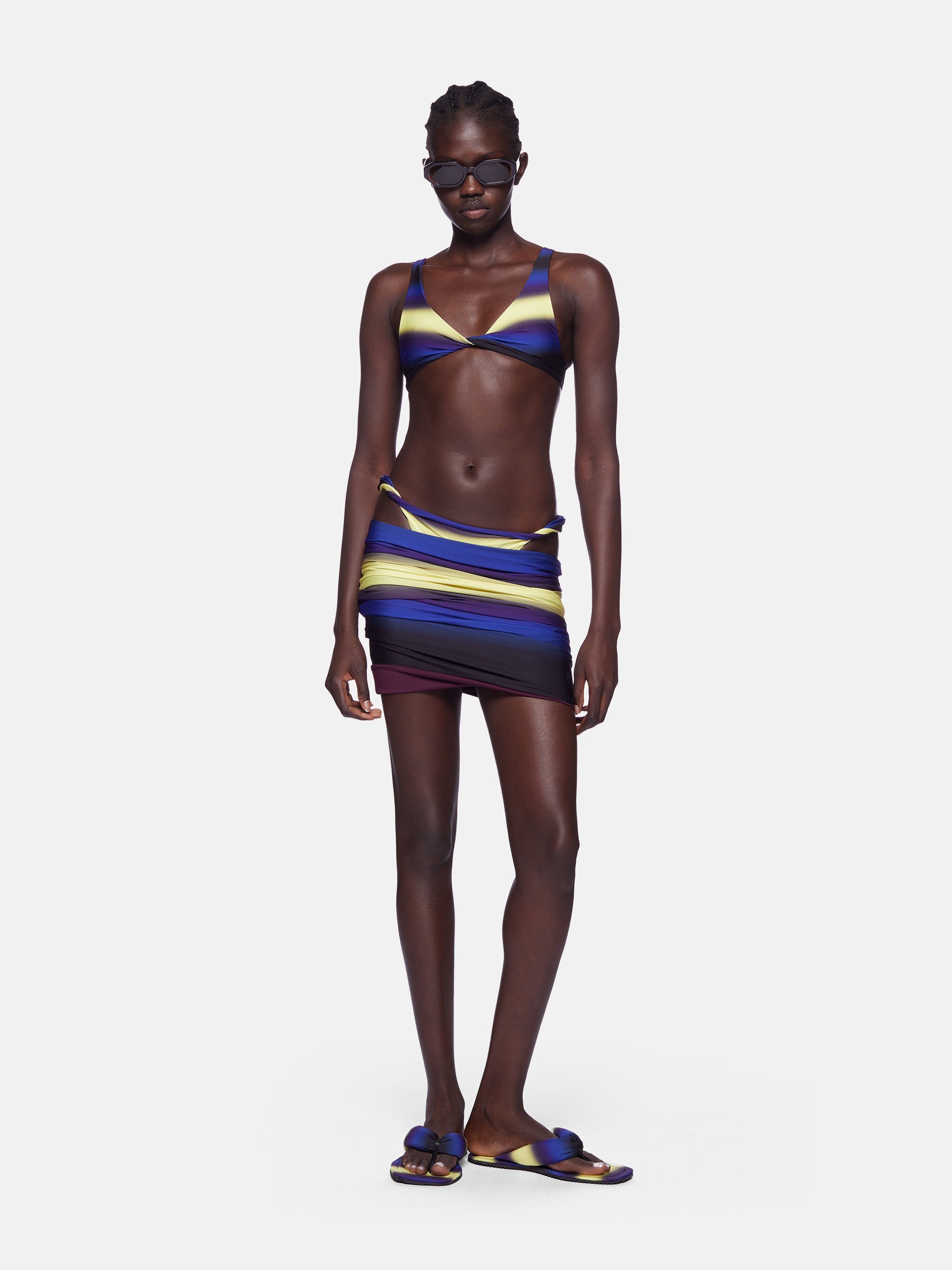 Attico Gradient-effect Swim Skirt In Blue
